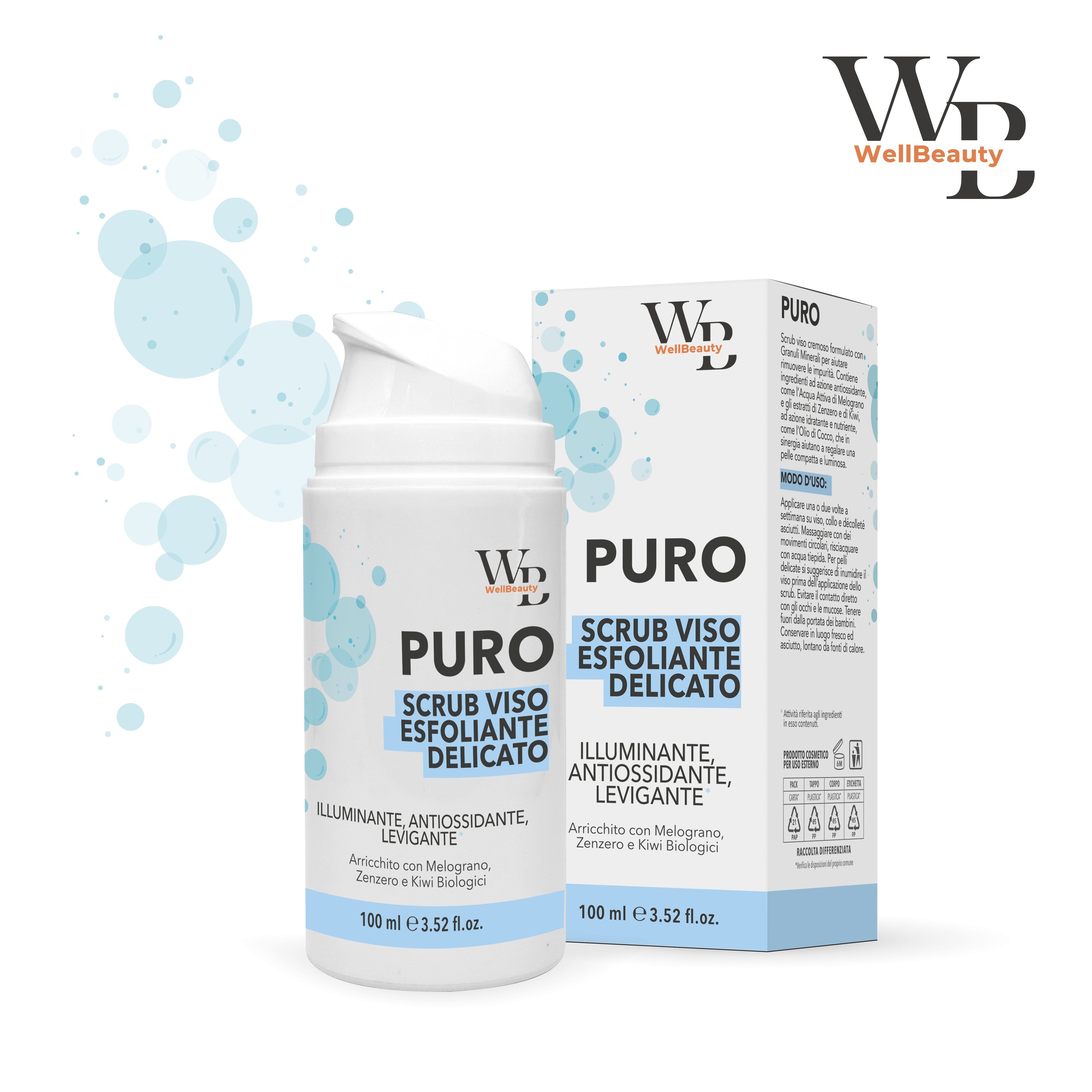WellBeauty - PURO - Scrub Viso Esfoliante Delicato