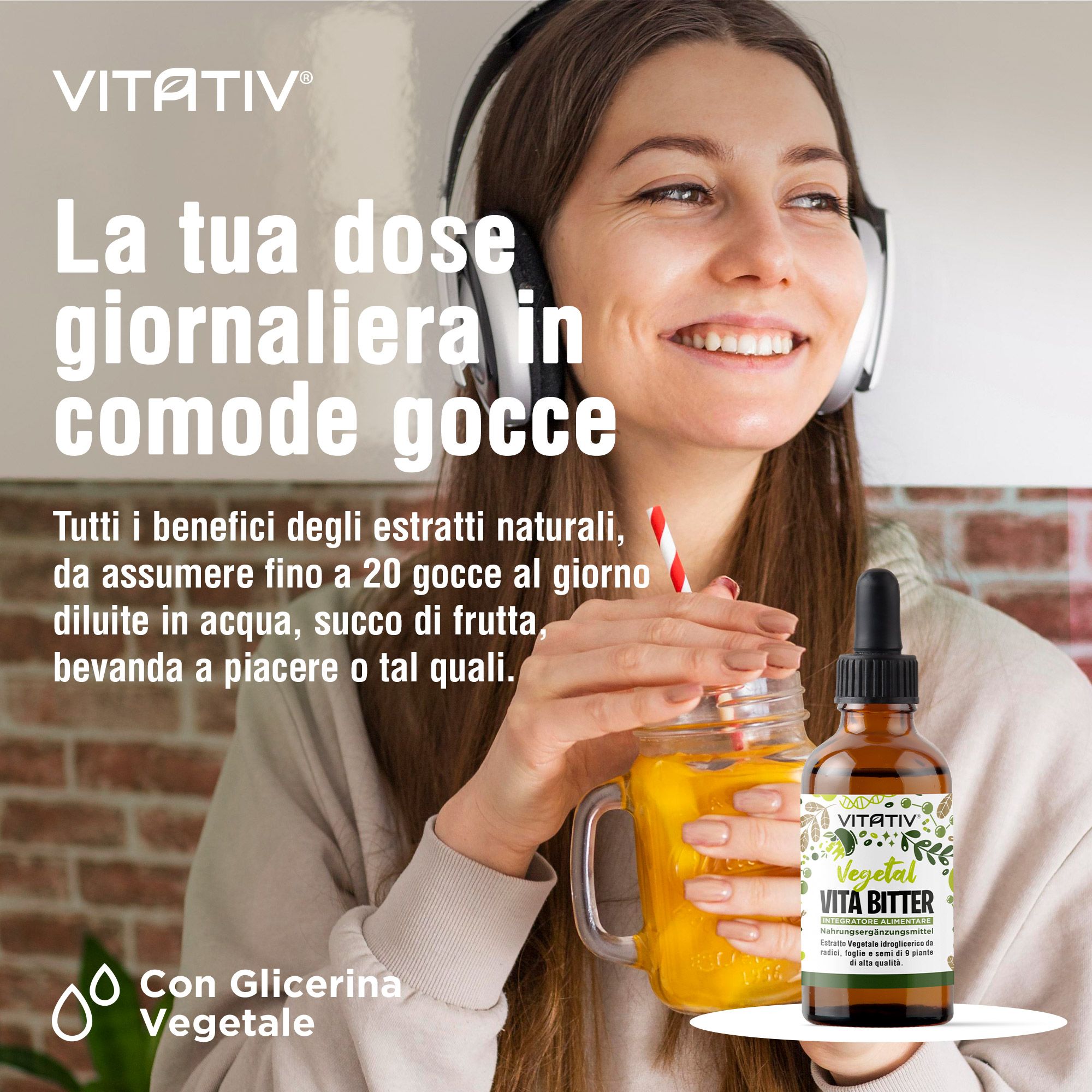Vitativ® Vita Bitter | Integratore Amaro Forte, 9 Estratti da Piante con Carciofo, Genziana, Zenzero