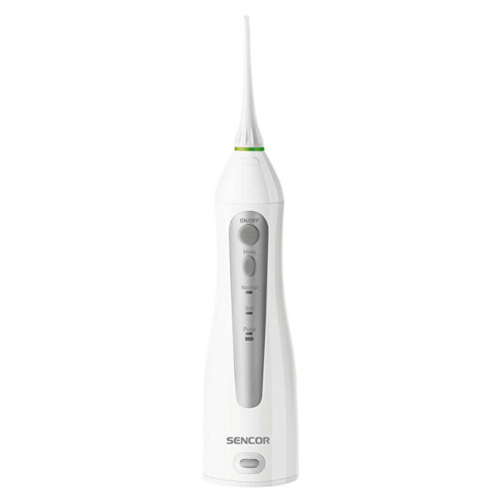 Idropulsore bianco con ugello e comandi. Scritta: SENCOR.