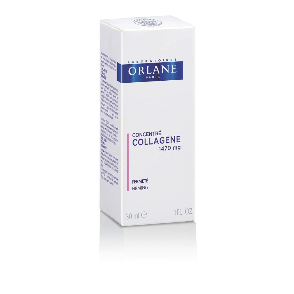 Scatola bianca con scritta: Orlane, Concentré Collagène, Fermeté Firming. 30 ml.
