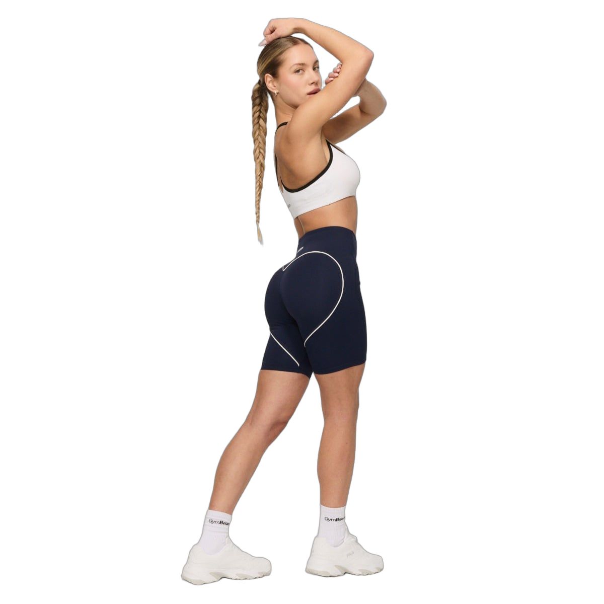 GymBeam Pantaloncini donna slim a vita alta Varsity Blue