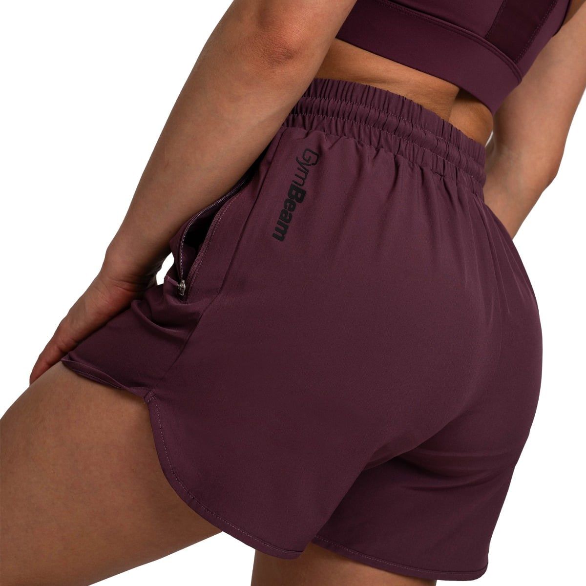 GymBeam Pantaloncini donna TRN Eggplant regular con coulisse e tasche zip