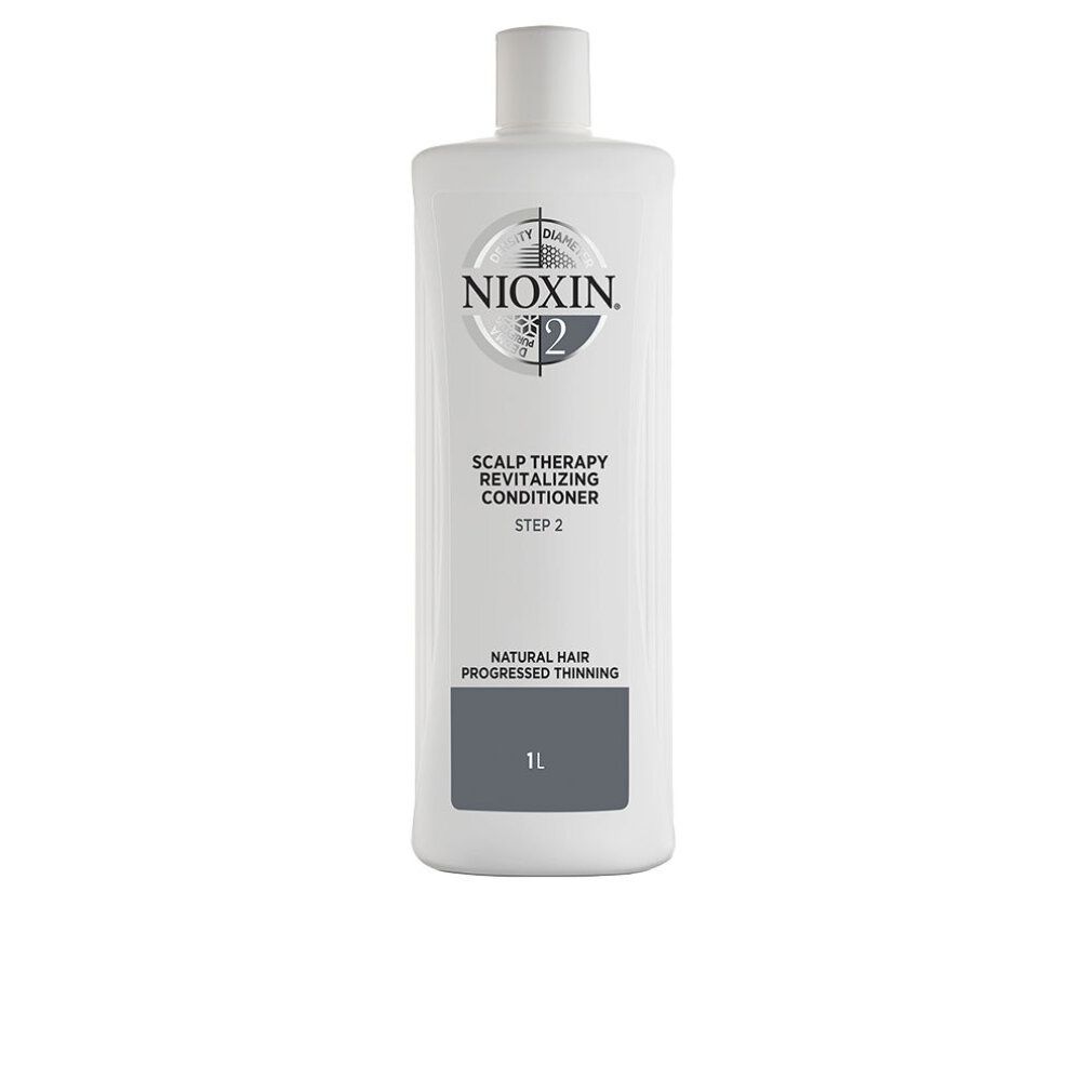 Flacone bianco Nioxin 2. Scritto: Scalp Therapy Revitalising Conditioner, Step 2. Per capelli fini. 1L.