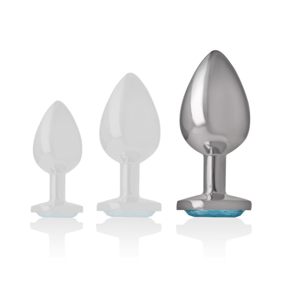 Plug anale con dimensioni: 9 cm di lunghezza, 4 cm di larghezza.