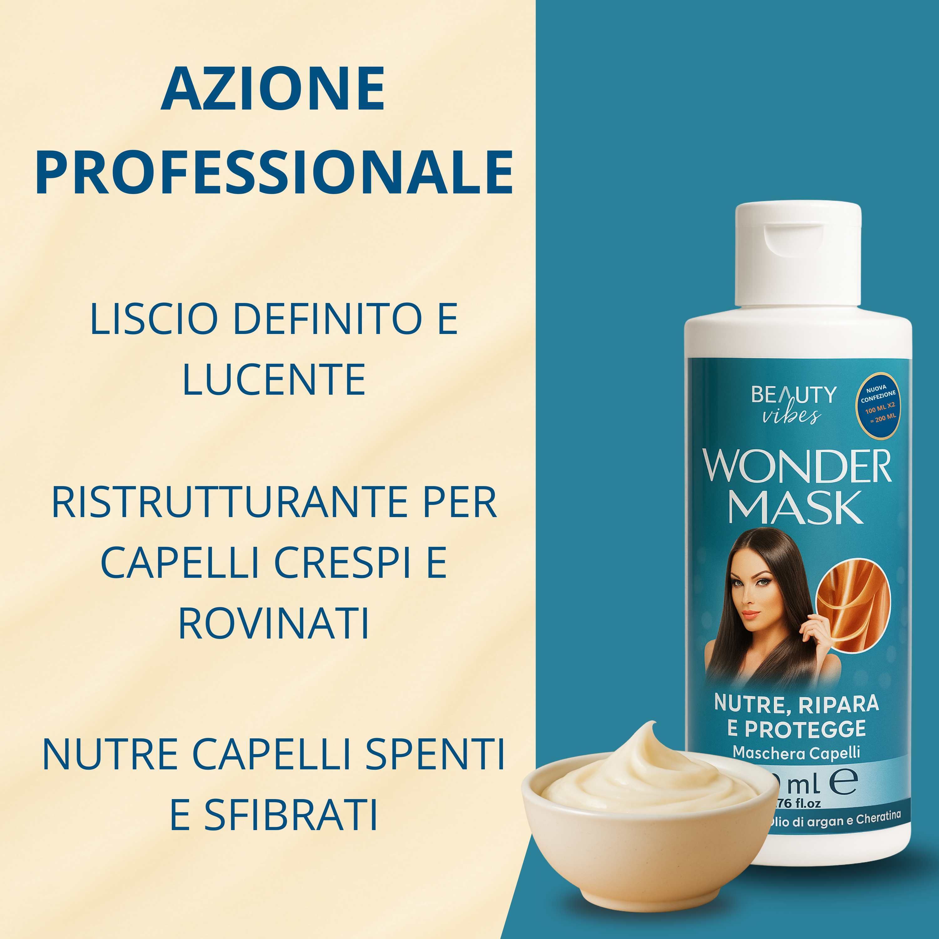 Aloha Labs Wonder Mask - Maschera Capelli Nutriente e Ristrutturante con Argan e Cheratina