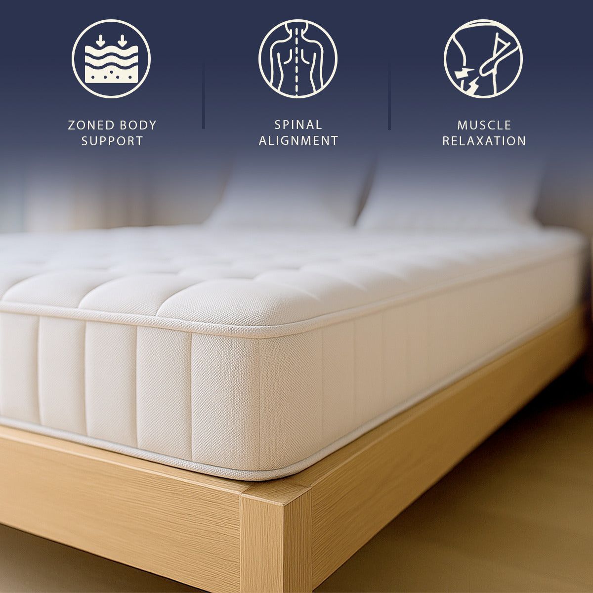 The White Stone Materasso 140x190 a Molle Insacchettate e Memory Foam | Altezza 25 cm