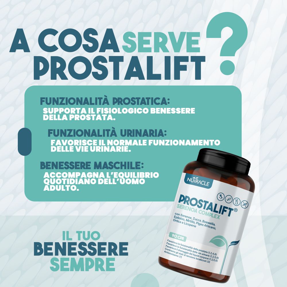 Flacone marrone di integratore Prostaltift, per la funzione prostatica e urinaria.