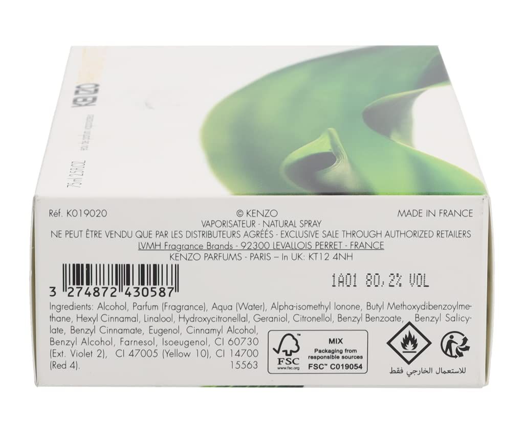 Retro della confezione. Contiene informazioni come ingredienti, indirizzo del produttore, avvertenze e simboli di riciclaggio. Certificazione FSC.