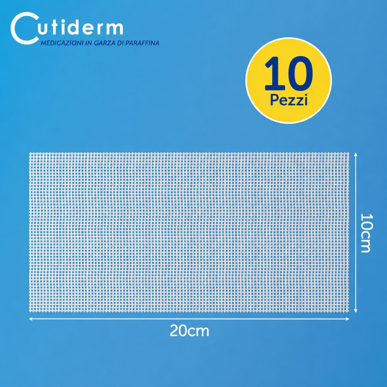 Compresse sterile in garza paraffinata 10 cm x 20 cm Cutiderm