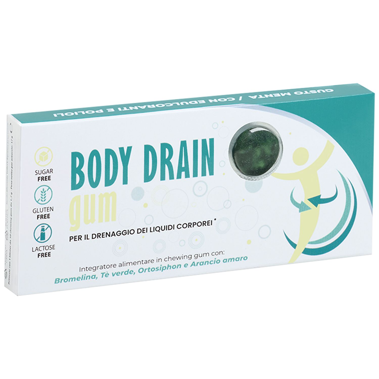 NTP Biotech - Body Drain Gum – integratore alimentare in chewing Gum per ritenzione idrica