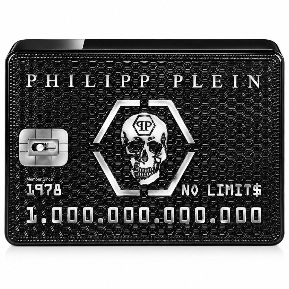 Flacone di Philipp Plein No Limit$ Eau de Parfum a forma di carta di credito.