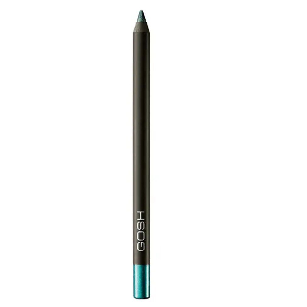 Eyeliner Gosh Velvet Touch Waterproof 018 i Sea You. Matita occhi verde con corpo nero. Marchio Gosh.