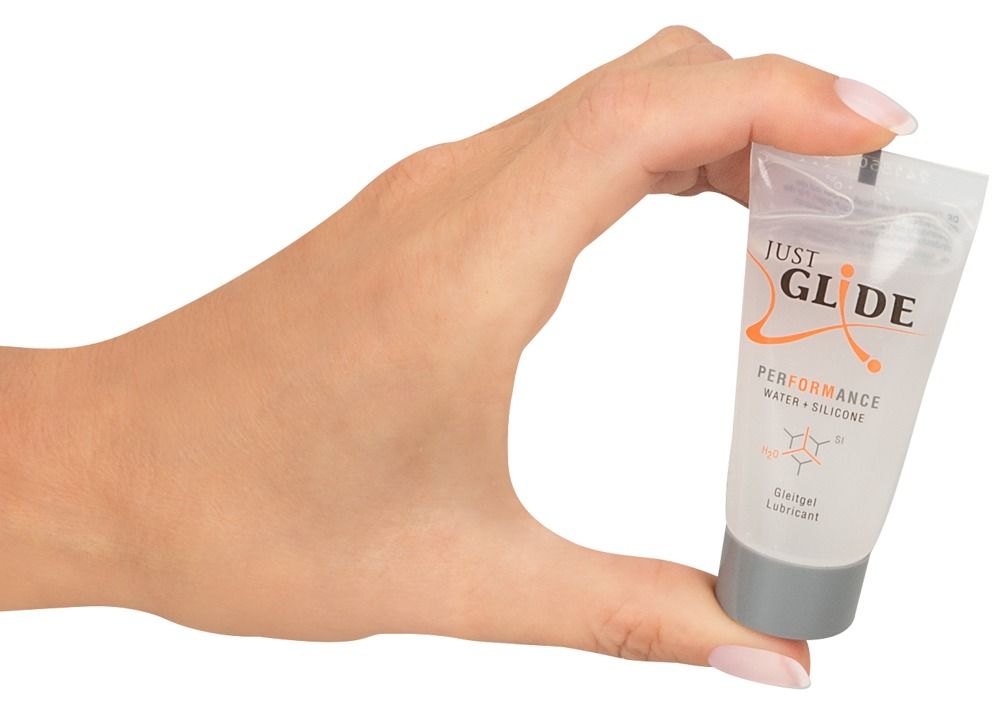 Tubo di lubrificante Just Glide Performance, retro con testo.