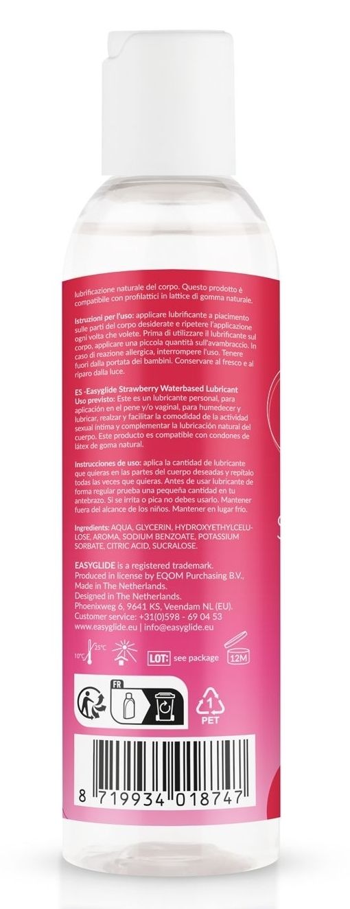 Retro del flacone. Etichetta con testo multilingue. Contiene informazioni sugli ingredienti e le istruzioni per l'uso.
