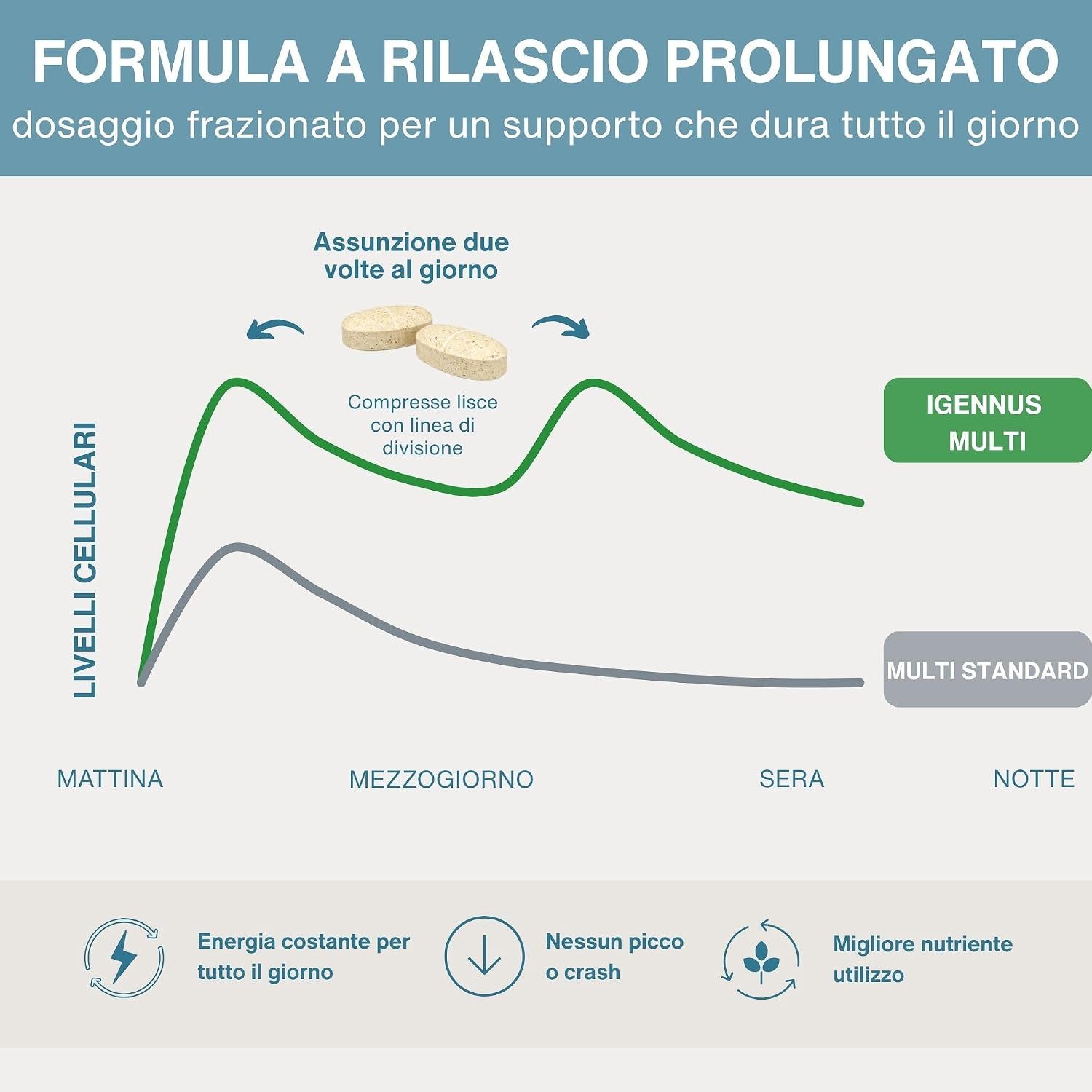 Dosaggio per supporto giornaliero: Energia, sistema immunitario, funzione cerebrale, cardiovascolare.