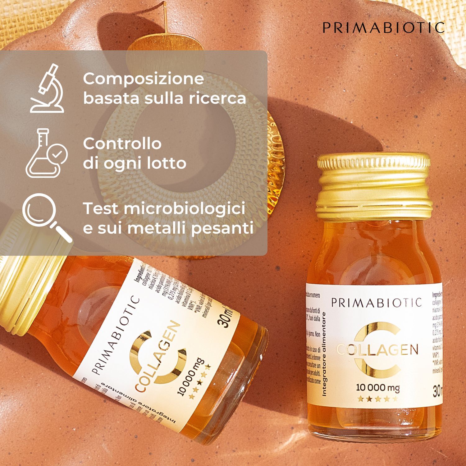 Primabiotic Collagen - Alta Qualità [10.000 mg] 95% di assorbimento, 30 bottiglie da 30 ml, 900 ml