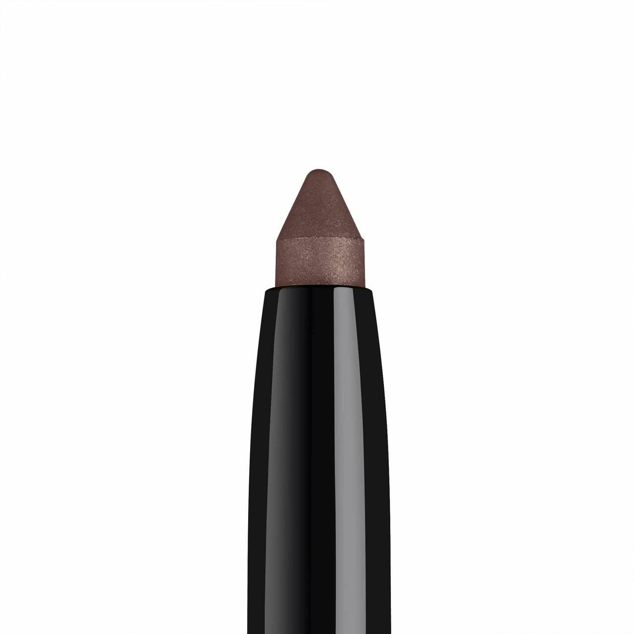 Primo piano dell'ombretto marrone di un Artdeco High Performance Eyeshadow Stylo. Punta a forma di punta.