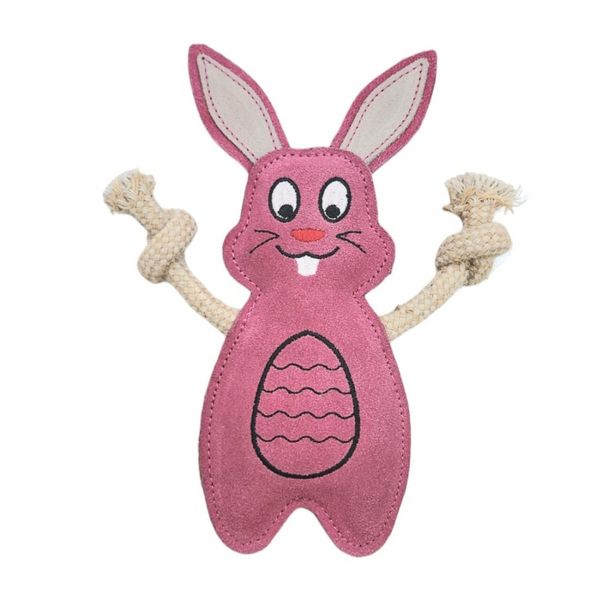 Giocattolo coniglietto in pelle per cani