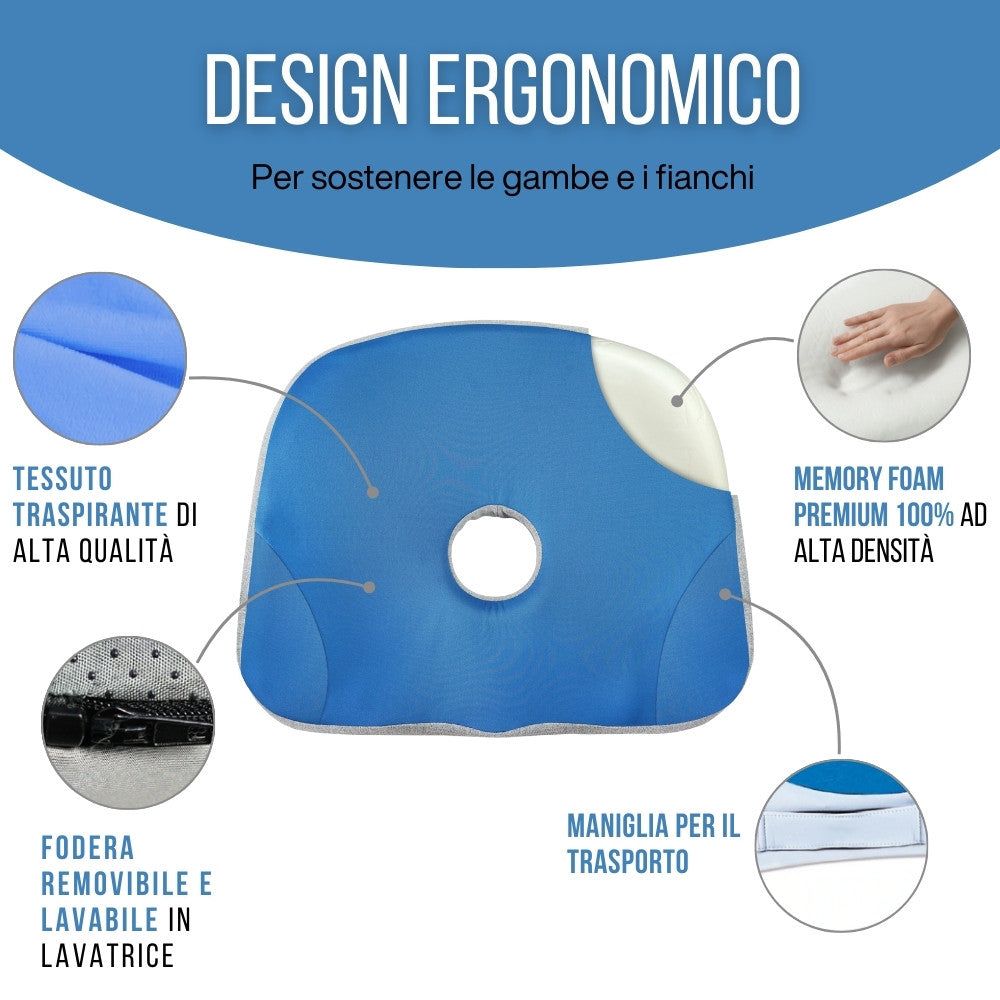 INPHYSIO Cuscino da Seduta Ergonomico, Memory Foam