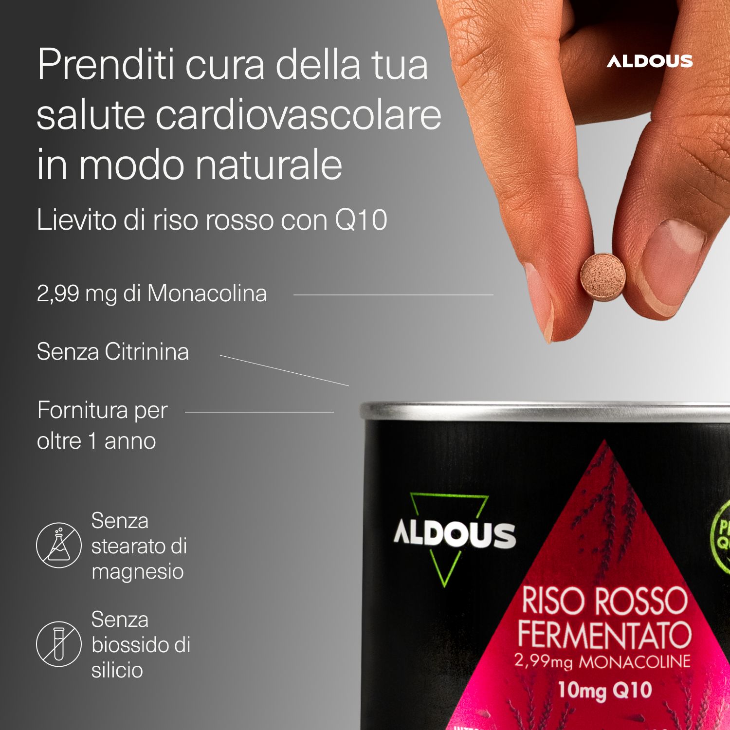 Aldous - Riso Rosso Fermentato - Supporto Cardiovascolare