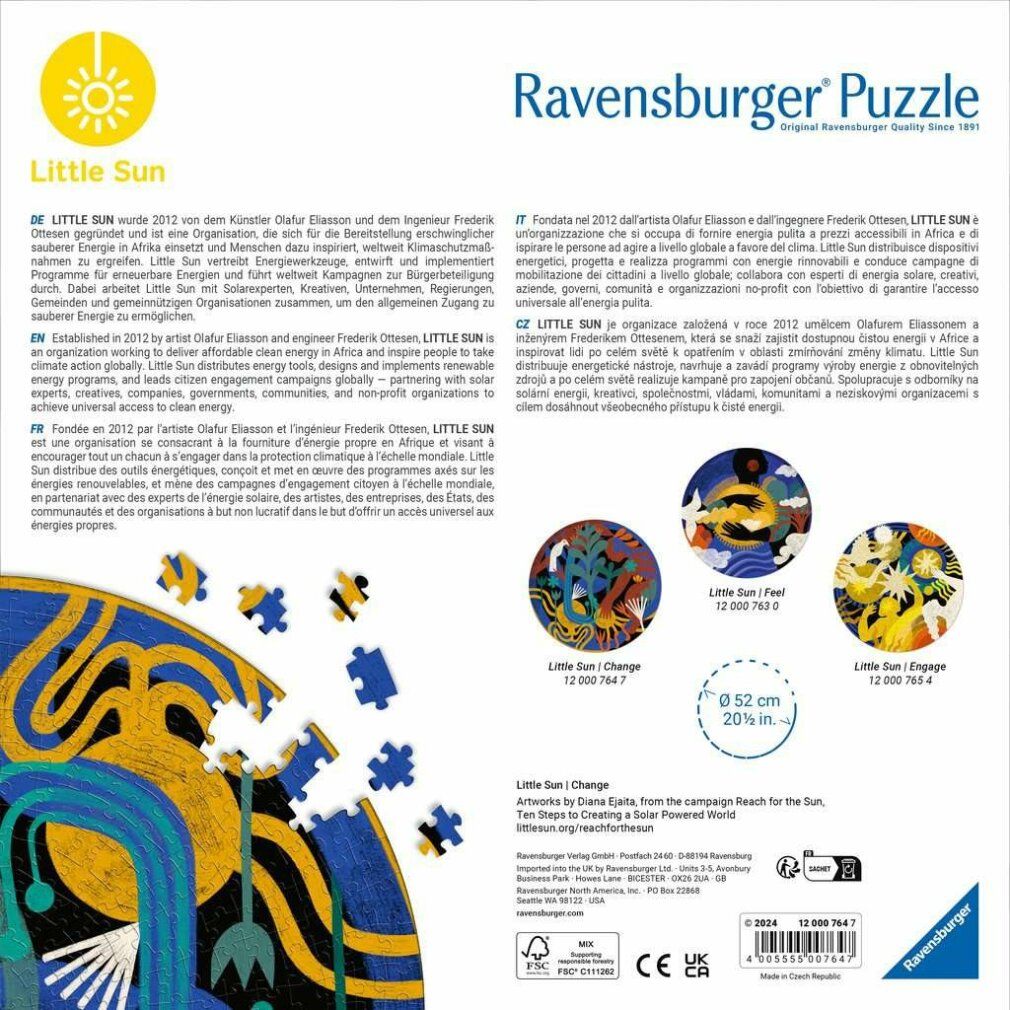 Puzzle rotondo ravensburger Little Sun: Cambiare in meglio 500 pezzi