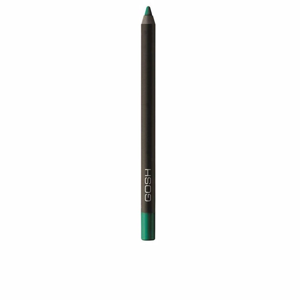 Eyeliner verde Gosh Velvet Touch. Matita nera con estremità verde. Logo Gosh sulla matita.