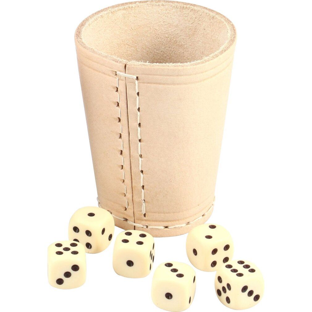 ng Tazza per dadi in pelle con 6 dadi