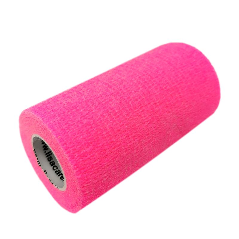 LisaCare Benda Di Gesso, Gesso Per Ferite, Gesso Per Bambini, Gesso In Rotolo, Elastico E Senza Colla, Larghezza 2,5 Cm (confezione Da 2, Colore Rosso