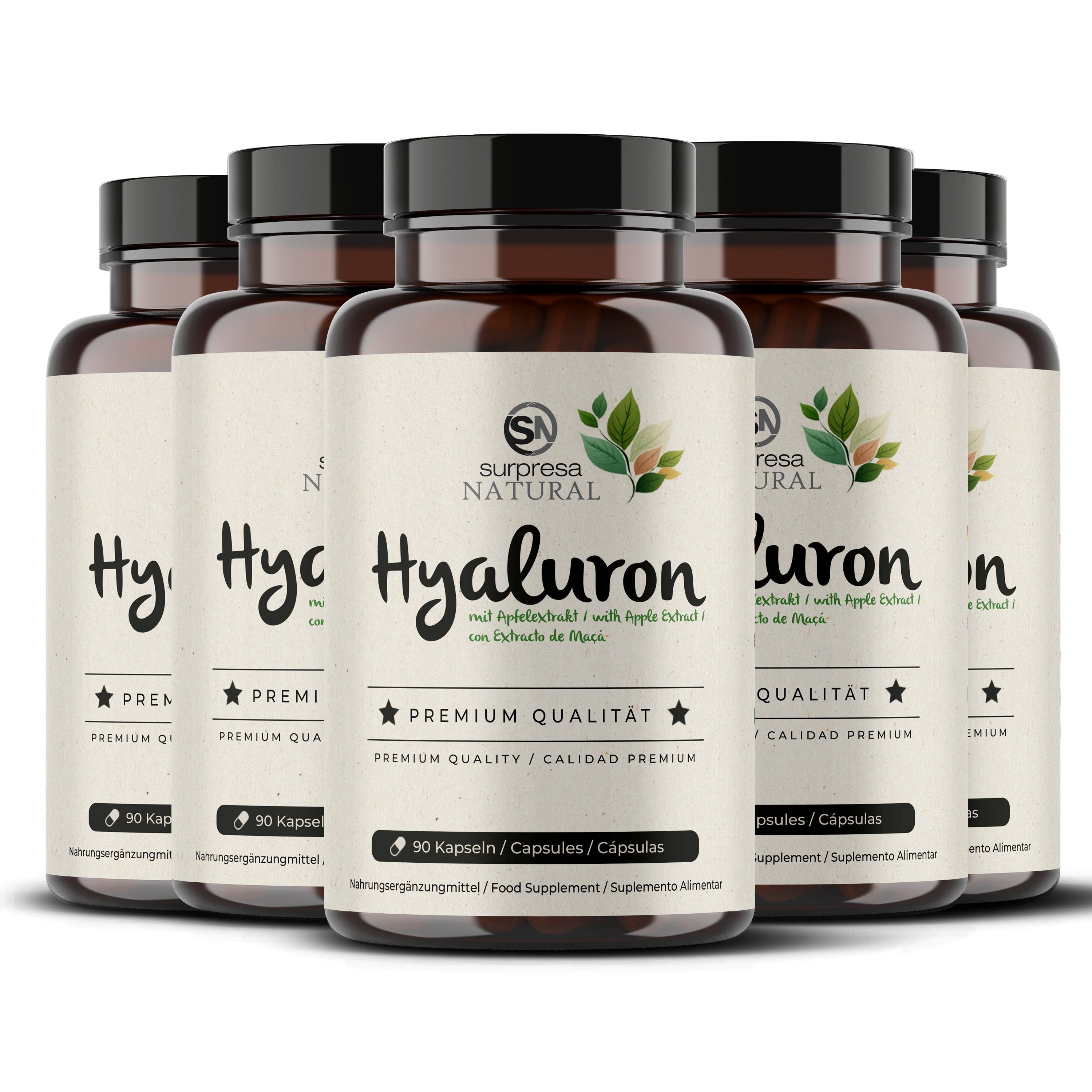 Sei flaconi di capsule Surpresa Natural Hyaluron, qualità premium.