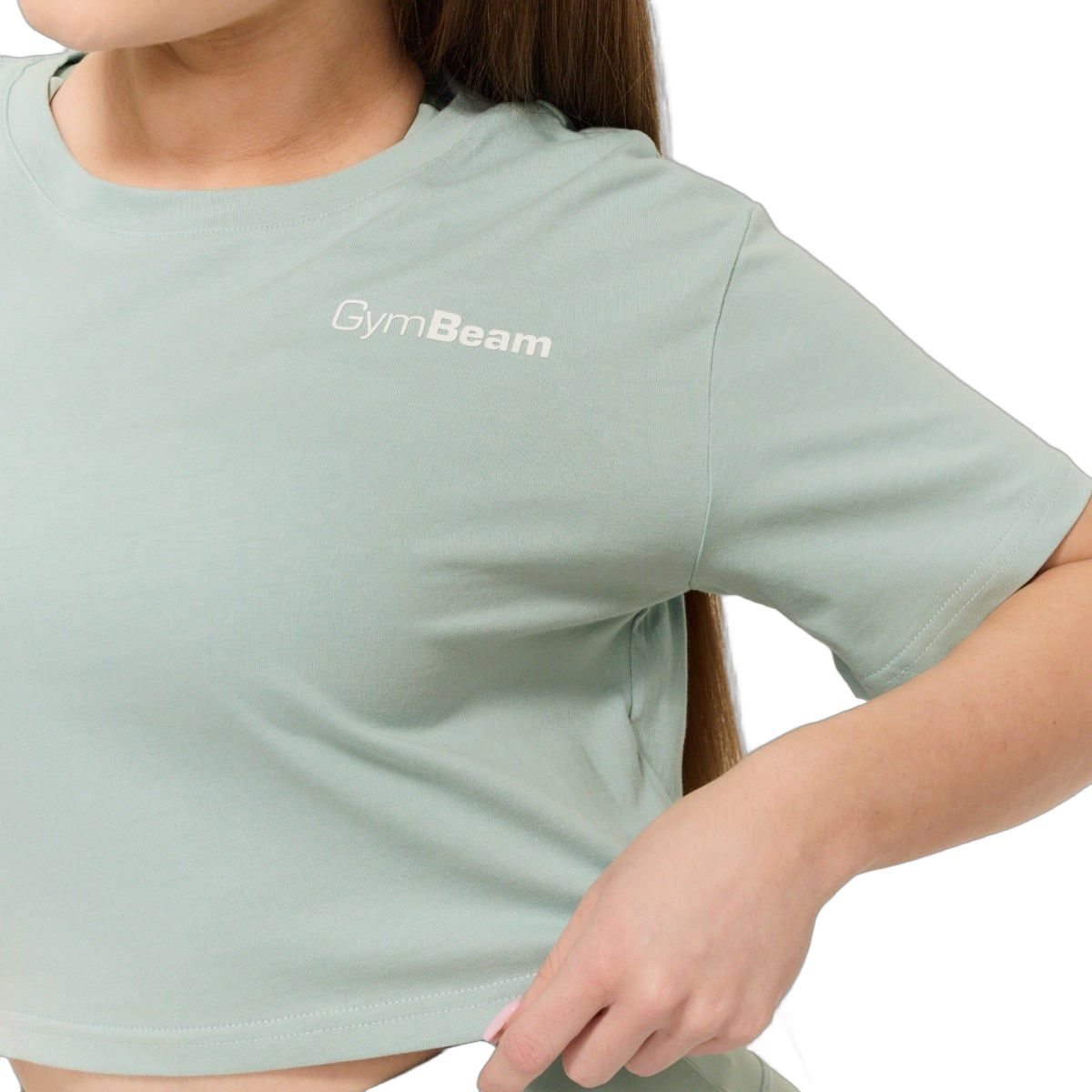 GymBeam Crop top donna Limitless cropped cotone Eucalypt