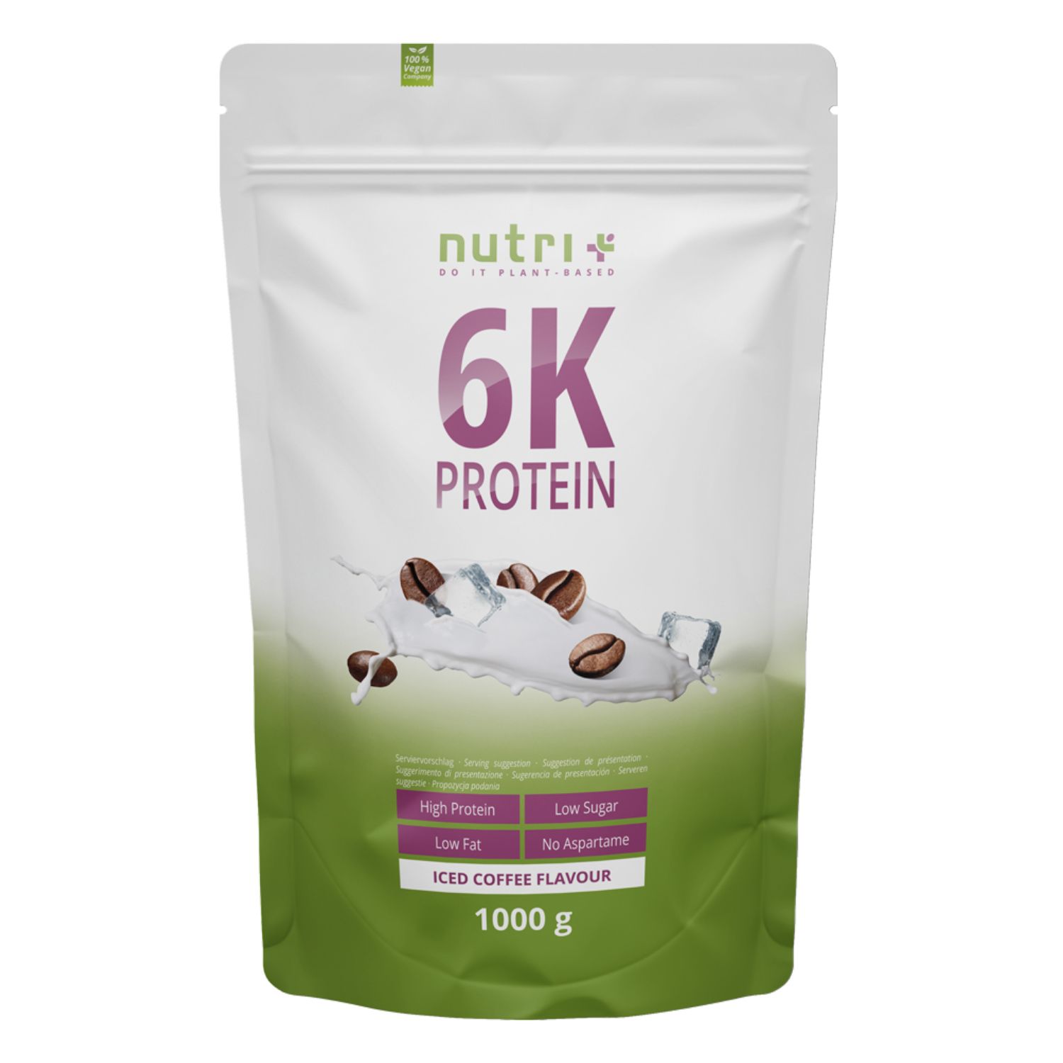 Nutri+ 6K Polvere di Proteine 1kg - Frullato di Proteine senza Whey