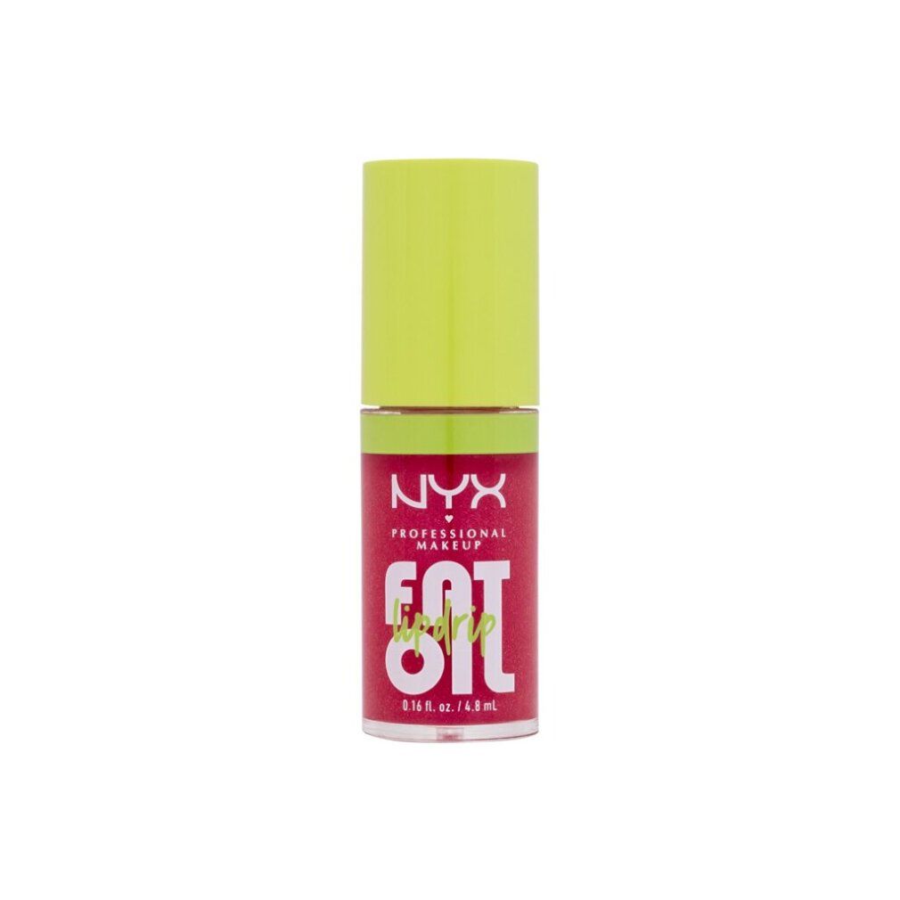NYX Professional Makeup Lip Drip. Flacone rosa, tappo giallo. Testo: FAT OIL.