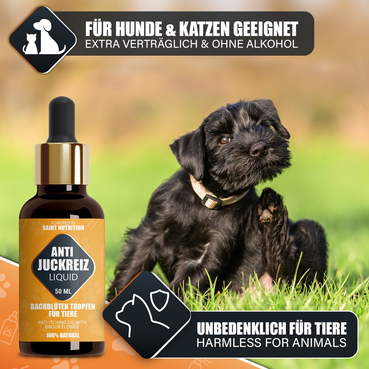 Saint Nutrition® | Gocce contro il prurito per cani e gatti