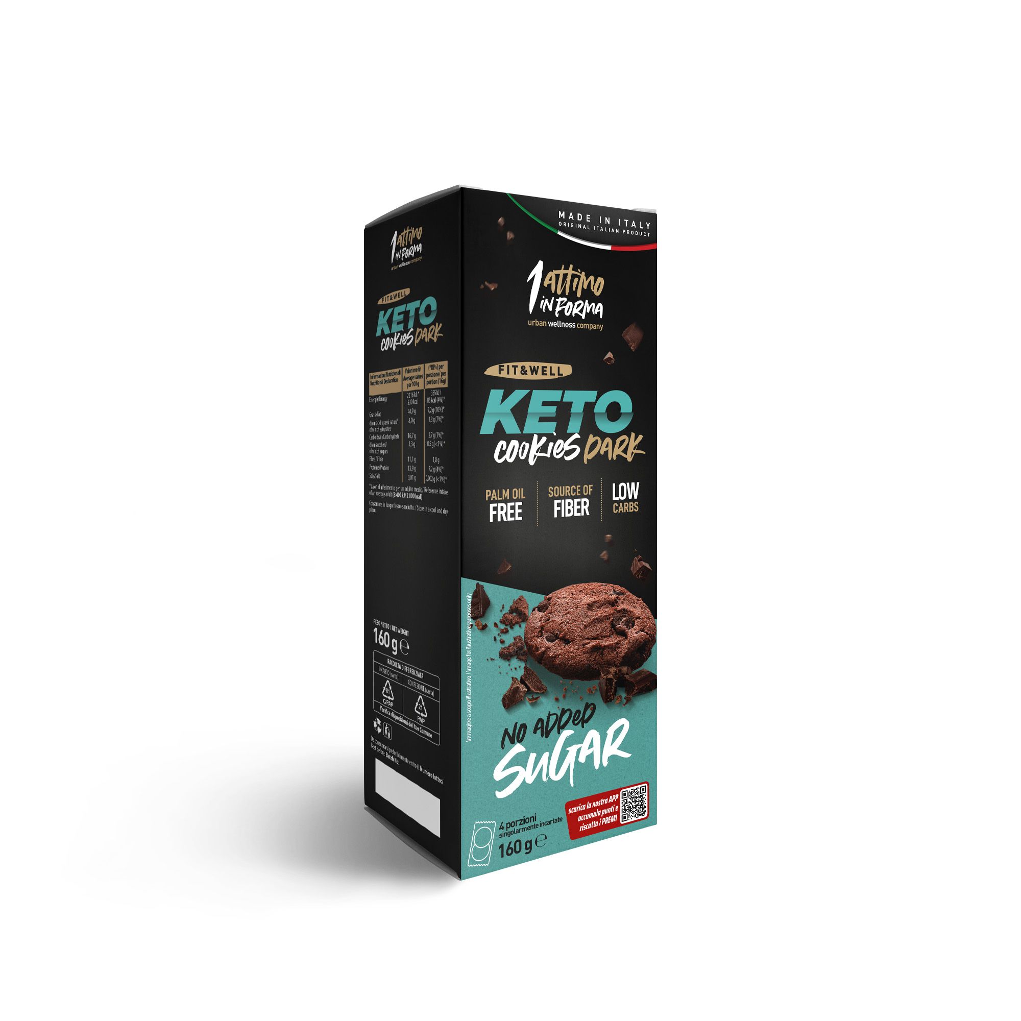 1attimoinforma Keto Cookies al Cacao Proteici al 14%; Con Scaglie di Cioccolato Fondente