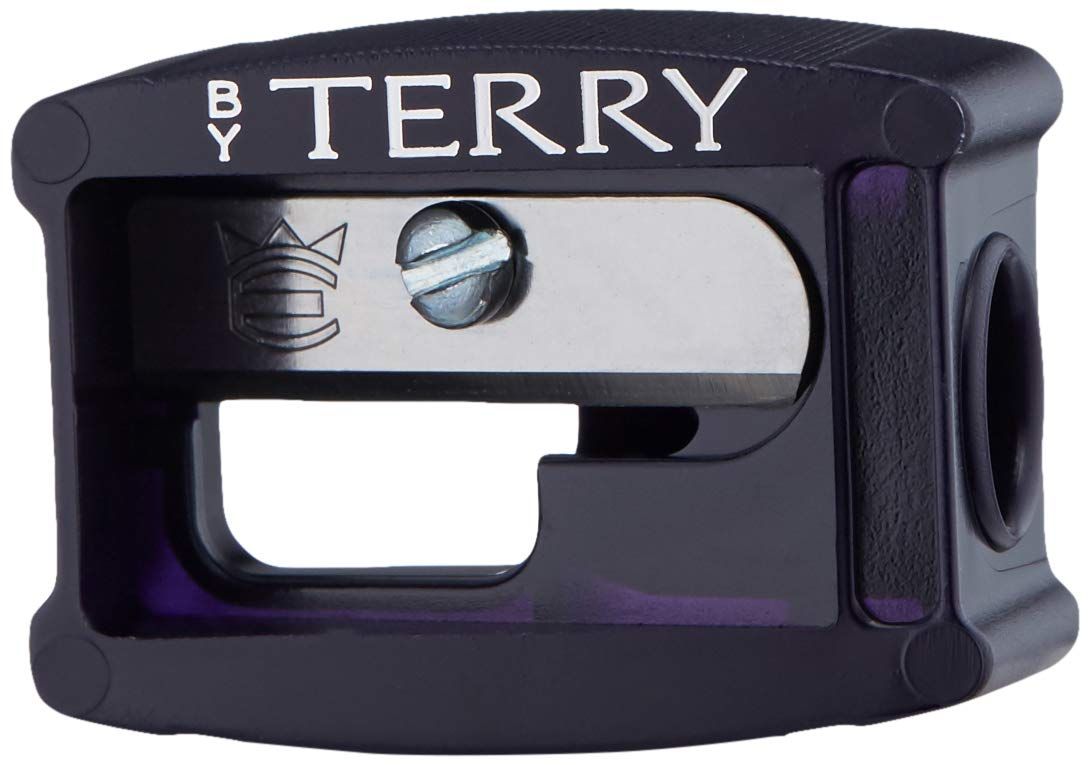 Temperamatite nero con lama argentata. Scritta: By Terry. Logo. Due aperture.