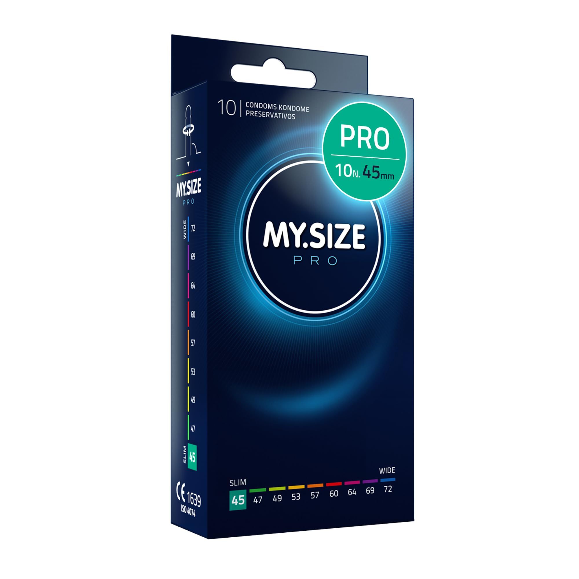 Confezione da 10 preservativi My.Size PRO, misura 45mm.