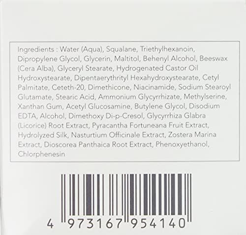 Codice a barre ed elenco ingredienti su sfondo bianco. Contiene nomi chimici.