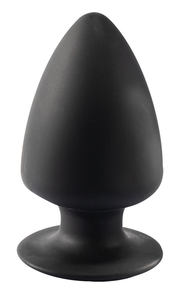 Tappo anale nero dalla forma conica con una base larga.