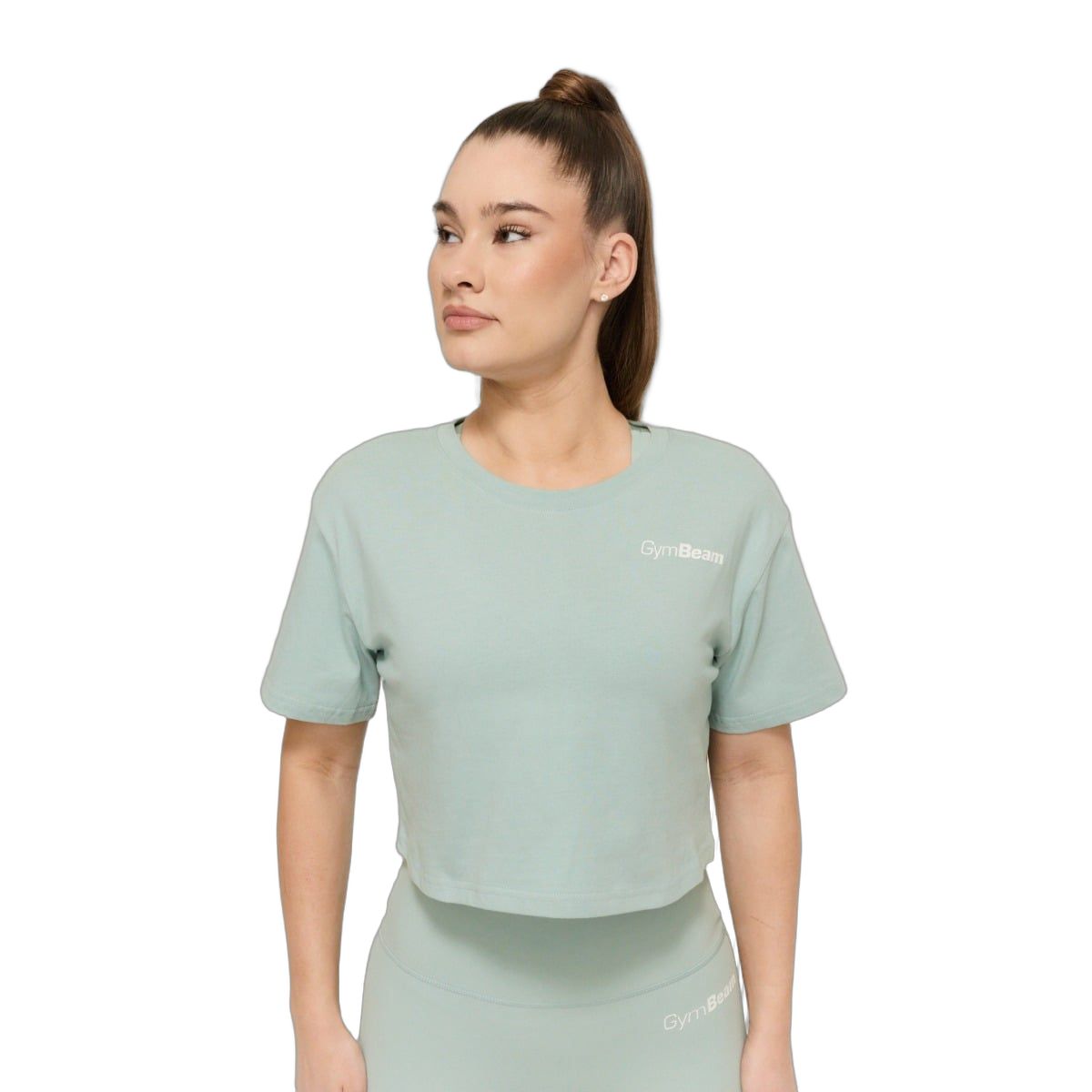 GymBeam Crop top donna Limitless cropped cotone Eucalypt