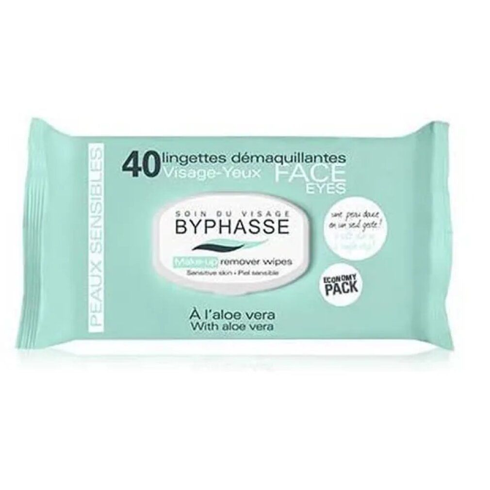 Byphasse Salviette struccanti Aloe Vera Pelle sensibile 40U