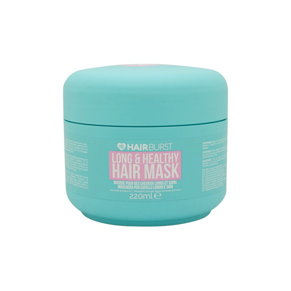 Contenitore turchese per maschera per capelli "Hairburst Long & Healthy Hair Mask", 220ml.
