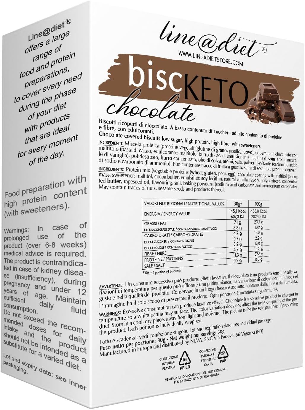 Confezione per biscotti Line@diet Bisc KETO Cocco.