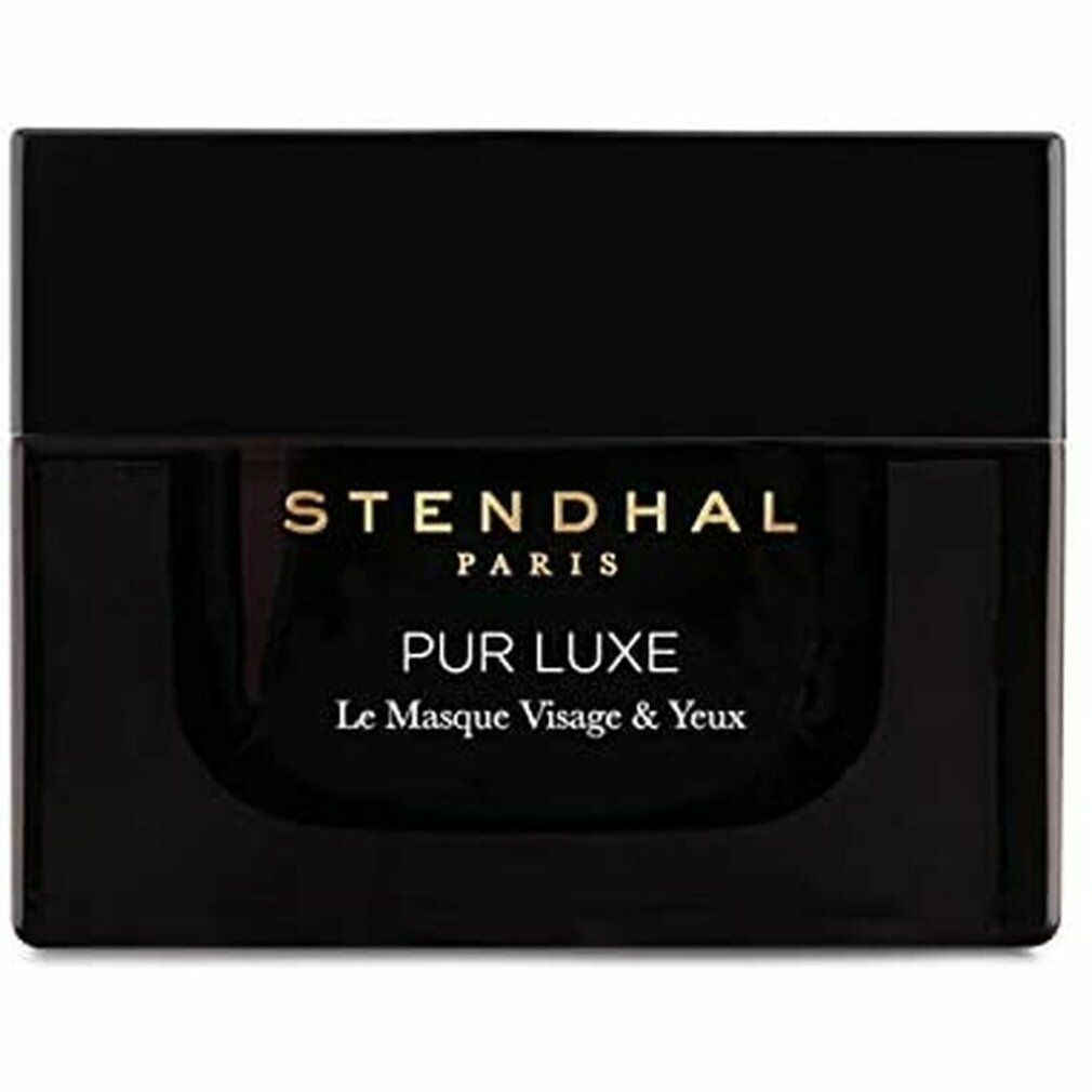 Vaso nero con scritta dorata STENDHAL PARIS, PUR LUXE Le Masque Visage & Yeux.