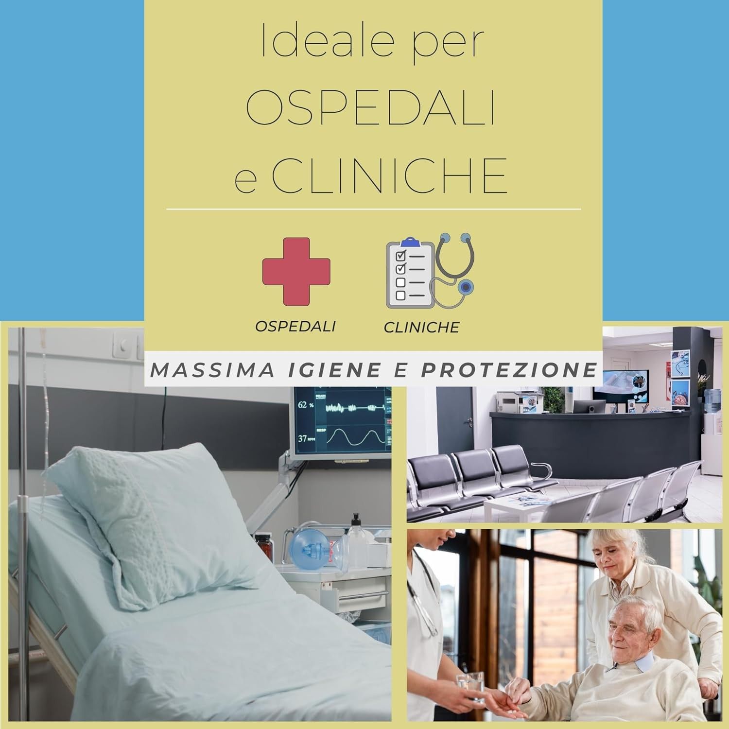 Medical Sud Kit Degenza Ospedaliera Monouso per Letto Singolo in Tessuto non tessuto