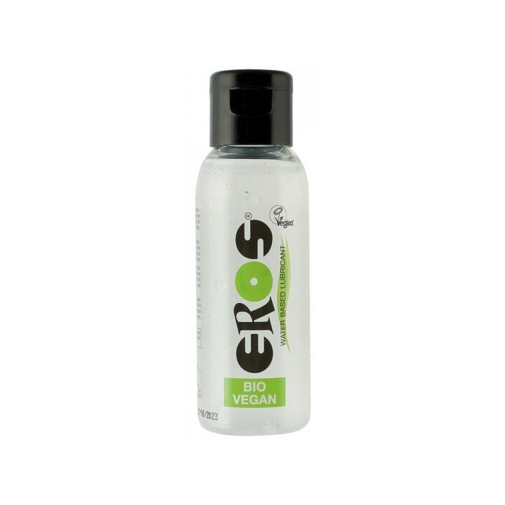 Lubrificante Eros Bio & Vegan a base d'acqua in flacone trasparente con tappo nero.