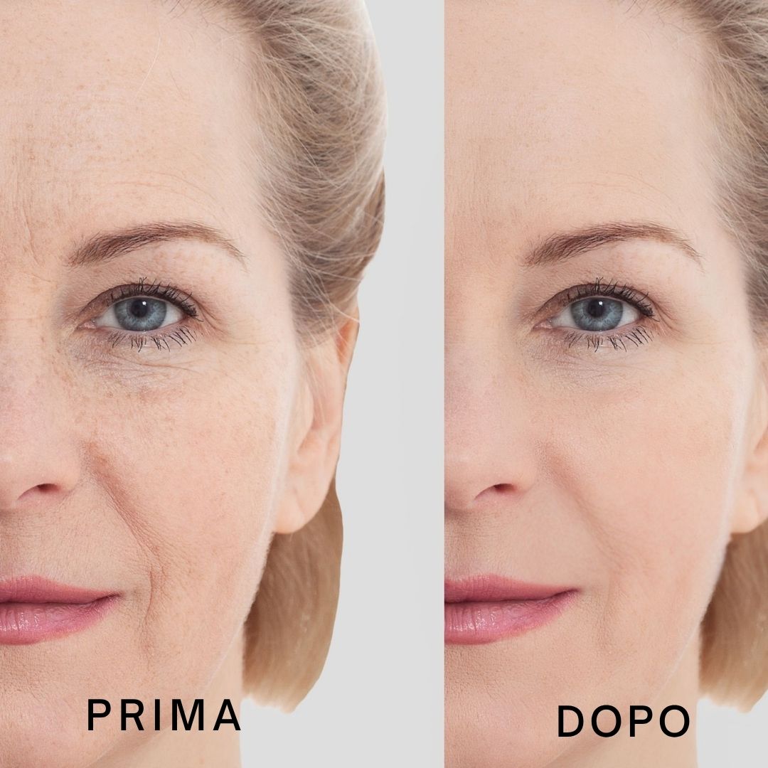 Donna tiene un tubo di crema. Scritta: Dr. SEA, Moisturising & Protective Face Cream SPF30+. Testo: Consigliato per...