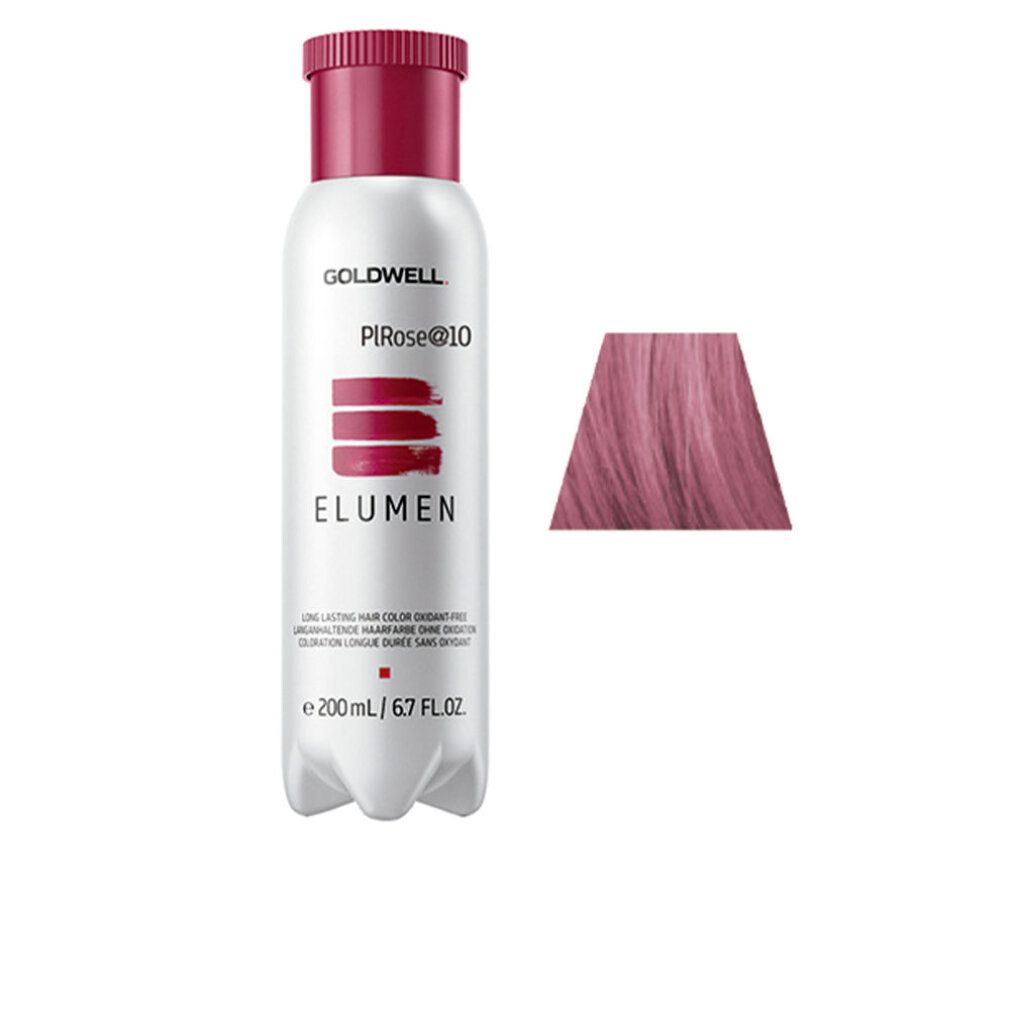 Flacone ELUMEN PiRose@10, 200 ml. Campione colore rosa. Logo Goldwell.