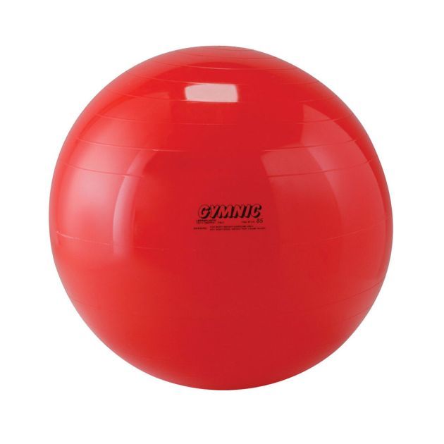 Palla ginnastica rossa. Marchio Gymnic. Con scanalature.
