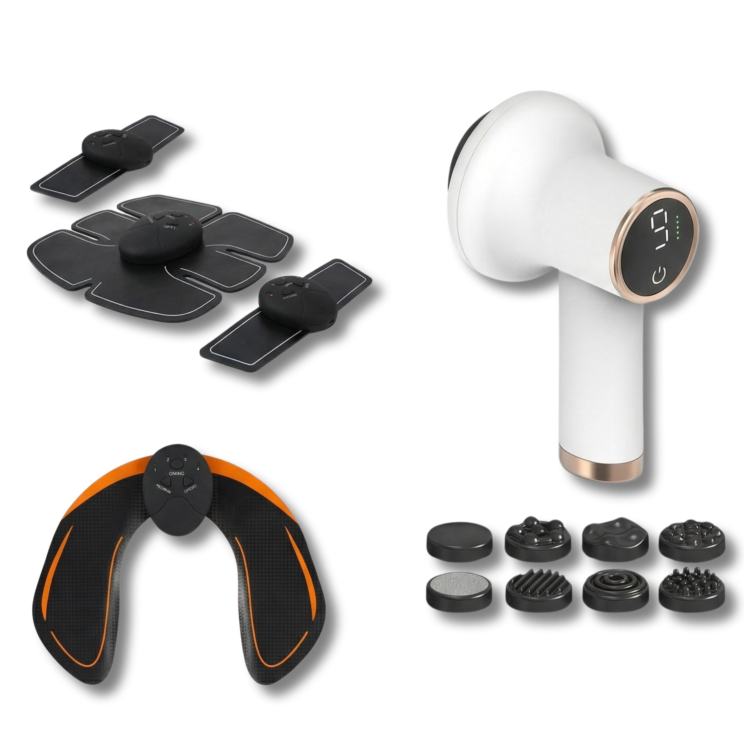 Sculpt – Elettrostimolazione per Addome, Braccia, Cosce e Glutei + Massaggiatore Anticellulite