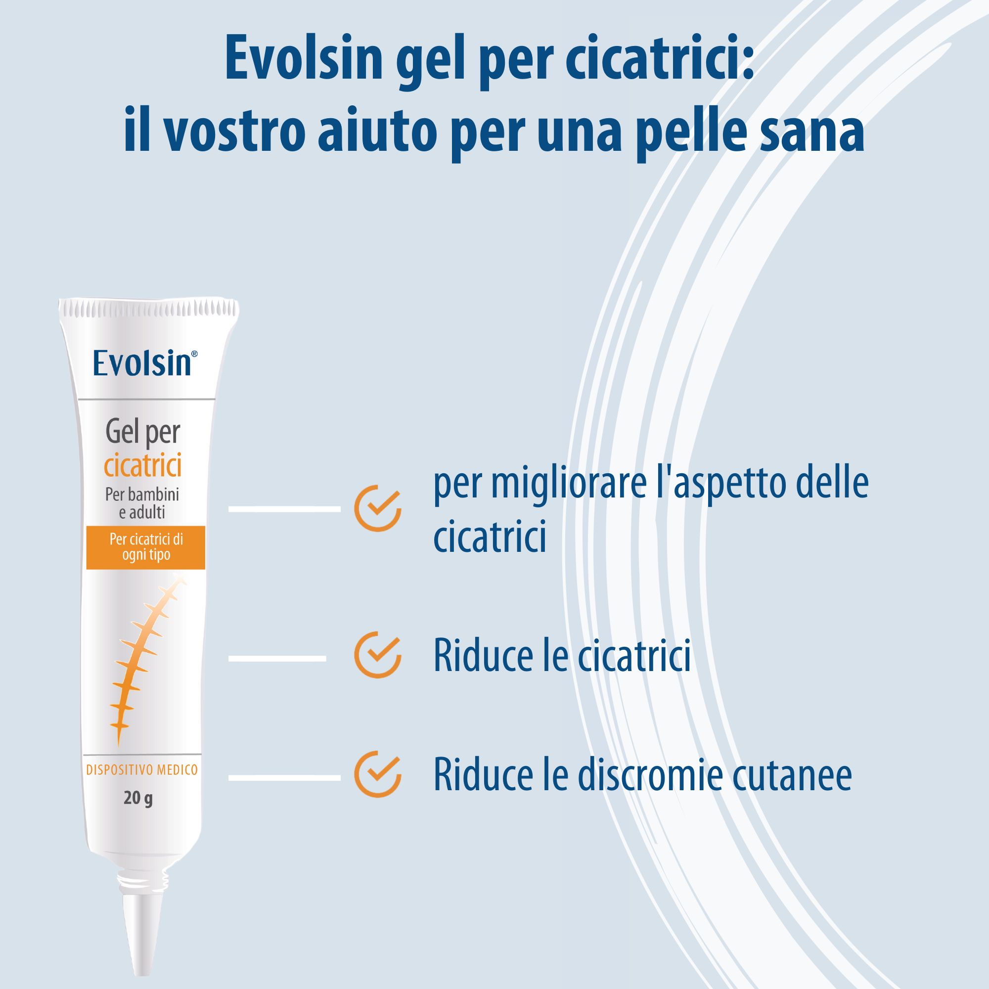 Evolsin Gel silicone per cicatrici per bambini e adulti